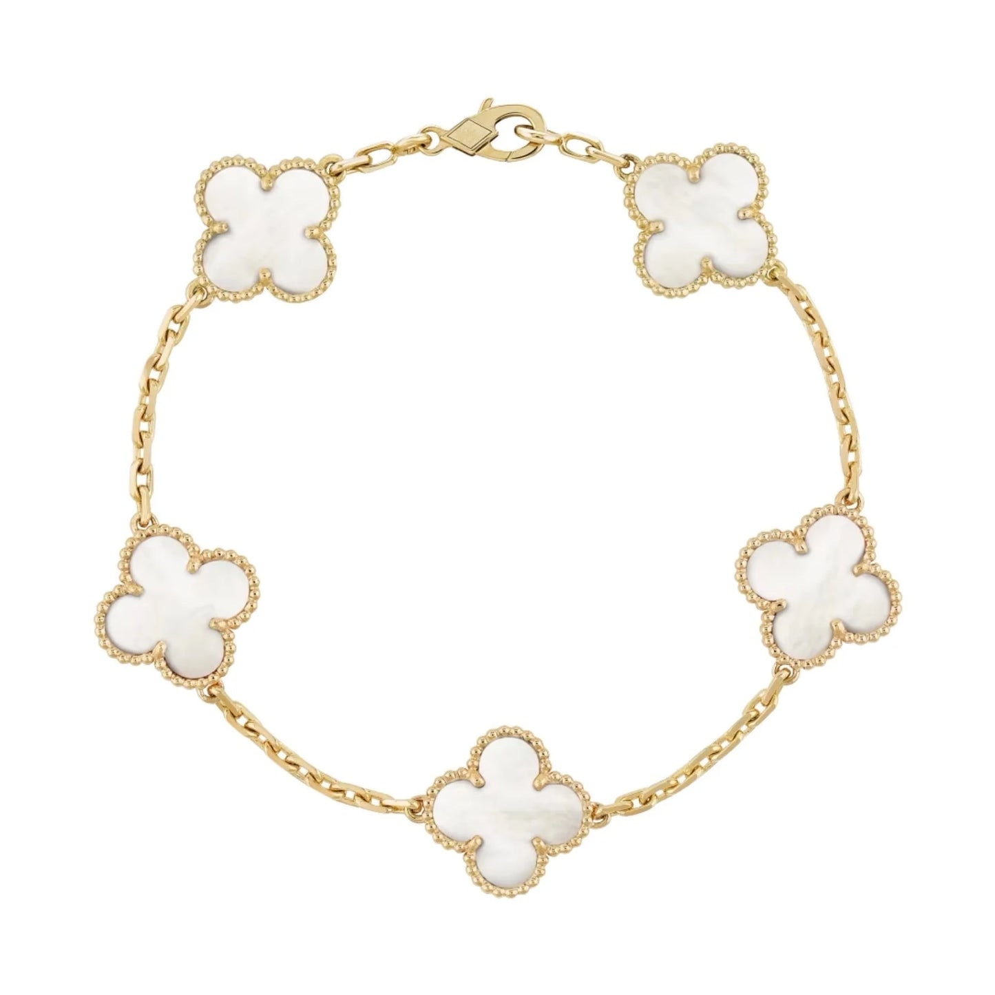 Aura Clover Bracelet — Gold + White