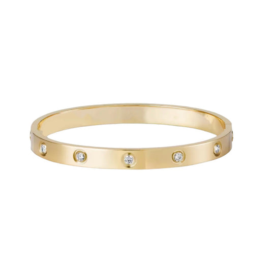 Ava Bling Love Bangle | Gold