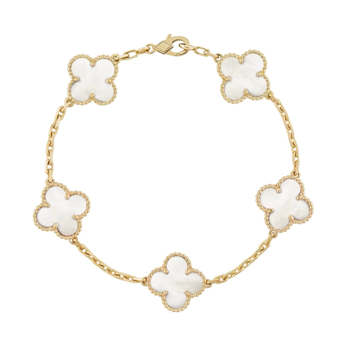 1 Clover Bracelet — Gold + White