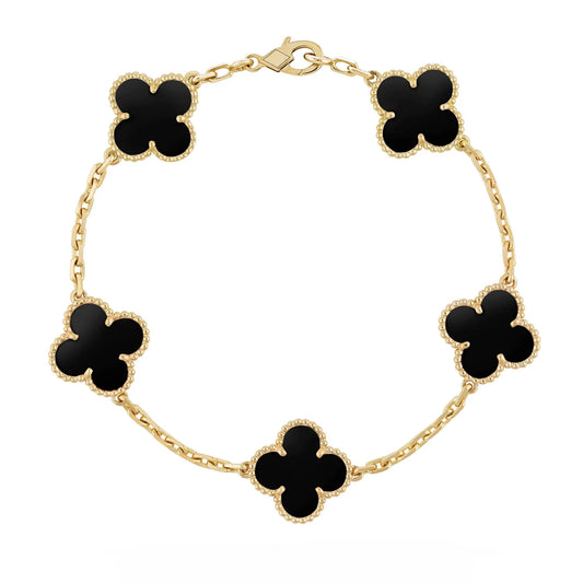 1 Clover Bracelet — Gold + Black