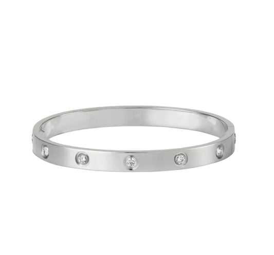 Bling Love Bangle | Silver